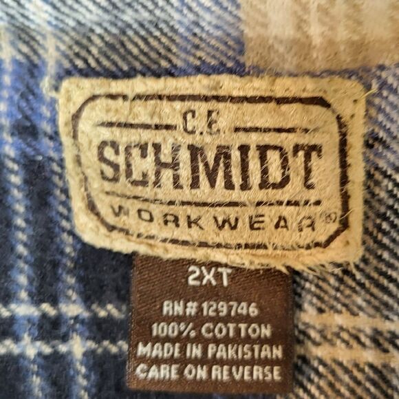 Plus Size Schmidt Work Wear Flannel Button Down Shirt - Picture 3 of 3